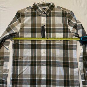 Banana Republic NWT Men's Medium Tan/Brown Plaid 100% Cotton Shirt